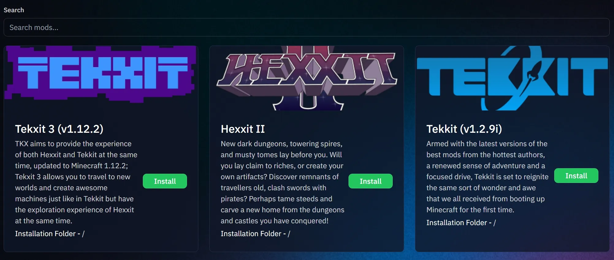 One-Click Modpacks background